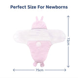Hopop Baby Soft Fleece Hooded Wrapper Blanket - PINK