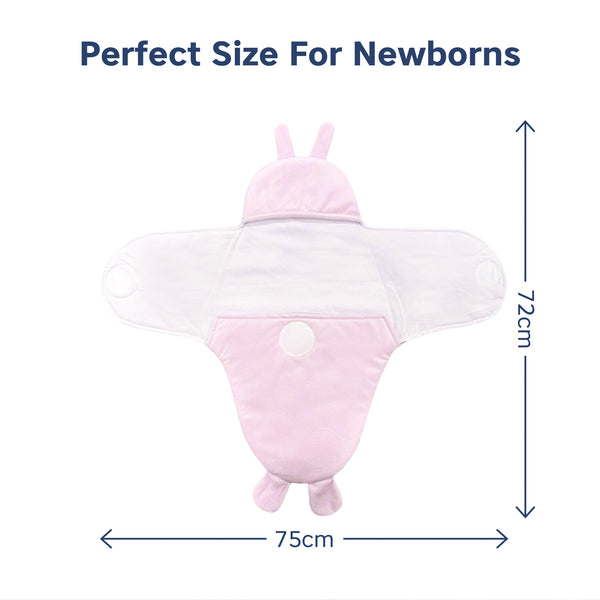Hopop Baby Soft Fleece Hooded Wrapper Blanket - PINK