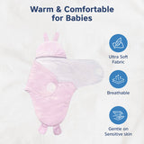 Hopop Baby Soft Fleece Hooded Wrapper Blanket - PINK