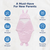 Hopop Baby Soft Fleece Hooded Wrapper Blanket - PINK