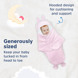 Hopop Baby Soft Fleece Hooded Wrapper Blanket - PINK