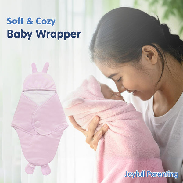 Hopop Baby Soft Fleece Hooded Wrapper Blanket - PINK