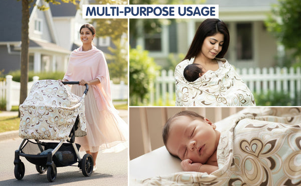 Hopop Cotton Multi-Purpose Nursing Cover - Assorted Print