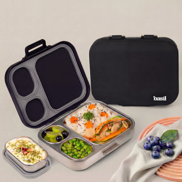 Basil Bento Quad+ Lunchbox 1250 ml Classic Black