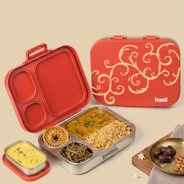 Basil Bento Quad+ Lunchbox 1250 ml Jaipuri Jaali