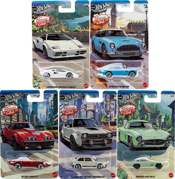 Hot Wheels Silver Series Vintage Club ’68 Complete Set of 5 | (HRT81-PK5)