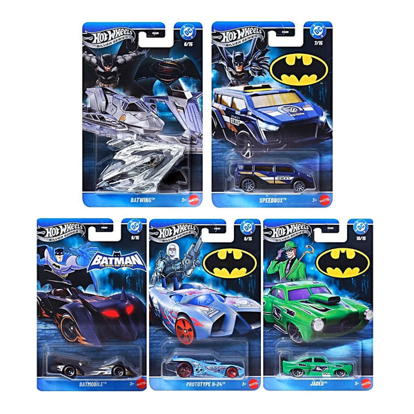 Hot Wheels Batman Silver Series Die-Cast Cars Set of 5