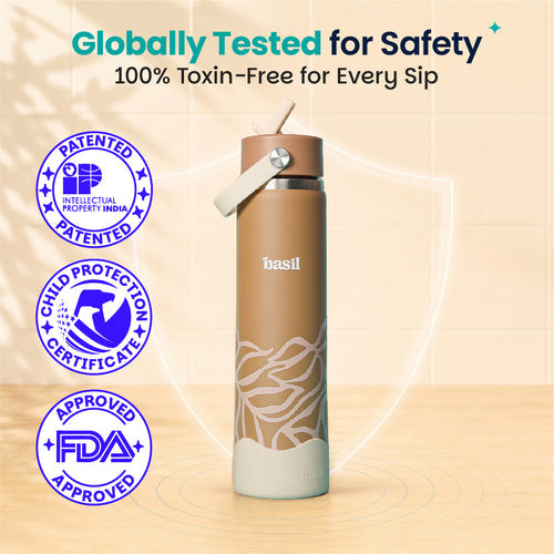 Basil HydraFizz Insulated Sipper Bottle 800ml 12Y+ – Classic Dune