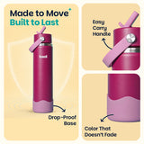Basil HydraFizz Insulated Sipper Bottle 800ml 12Y+ – Classic Plum