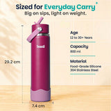 Basil HydraFizz Insulated Sipper Bottle 800ml 12Y+ – Classic Plum