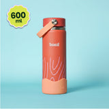 Basil HydraRush Insulated Water Bottle 600ml 7–12Y – Coral Swirl