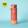 Basil HydraRush Insulated Water Bottle 600ml 7–12Y – Coral Swirl