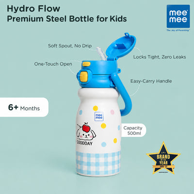 Mee Mee Hydro Flow Kids Insulated Water Bottle 500ml – Blue