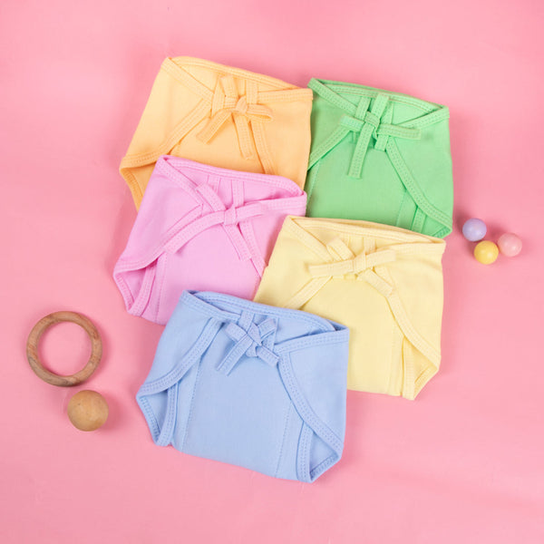 Tiny Care Solid ready to wear interlock baby nappy (Pack of 5) MEDIUM SIZE