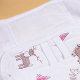 White Printed Reusable Baby Nappy (Pack of 5) - MEDIUM SIZE