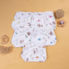 White Printed Reusable Baby Nappy (Pack of 5) - MEDIUM SIZE