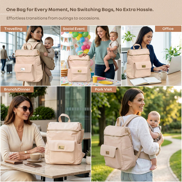 R For Rabbit Caramello Bold Ivy Diaper Bag for Moms, Dual Carry Sling