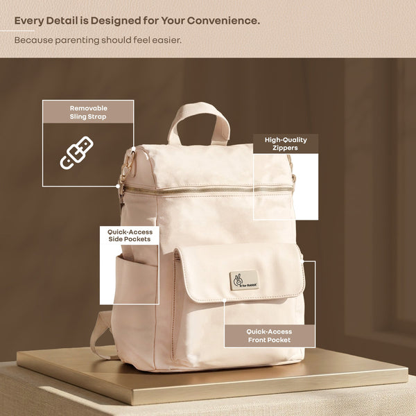 R For Rabbit Caramello Bold Ivy Diaper Bag for Moms, Dual Carry Sling