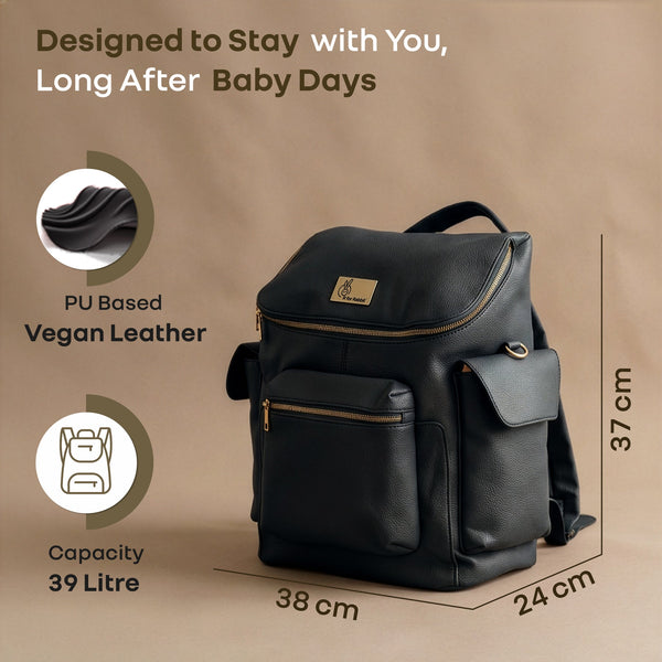 R For Rabbit Caramello Bold Neo Diaper Bag, Matte Finish Vegan Leather
