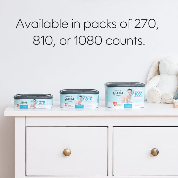 Diaper Genie® Jumbo Square Refill Holds Upto 810 Newborn Sized Diapers