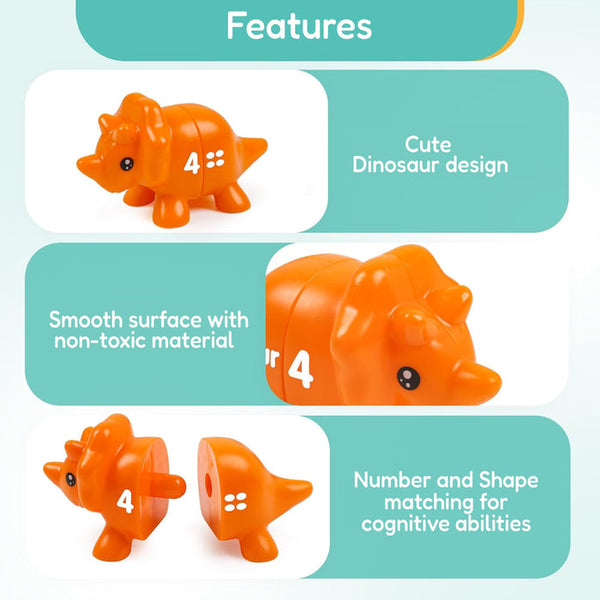 JurassiCount-Montessori Dinosaur Number Matching Set (20 pcs) 2 Years+