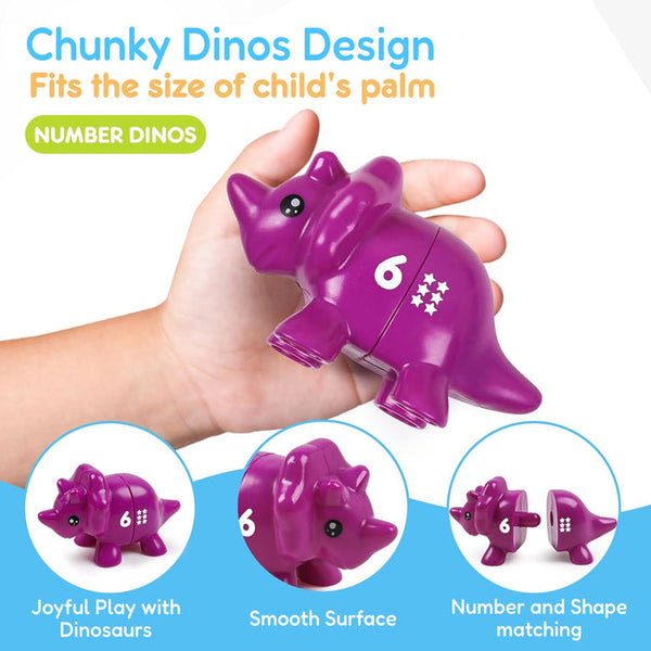 JurassiCount-Montessori Dinosaur Number Matching Set (20 pcs) 2 Years+