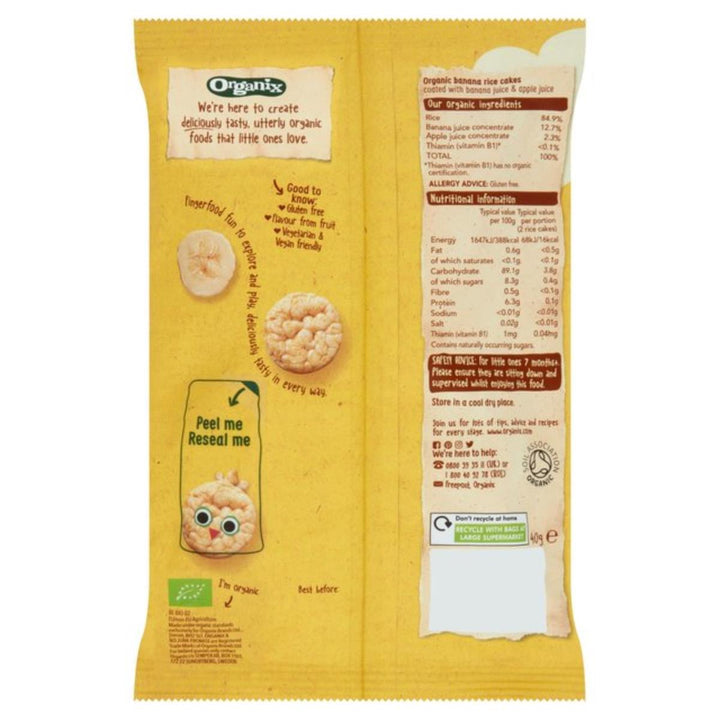 Organix Banana Rice Cake Clouds Organic Baby Snacks – 7+ Months, 40g