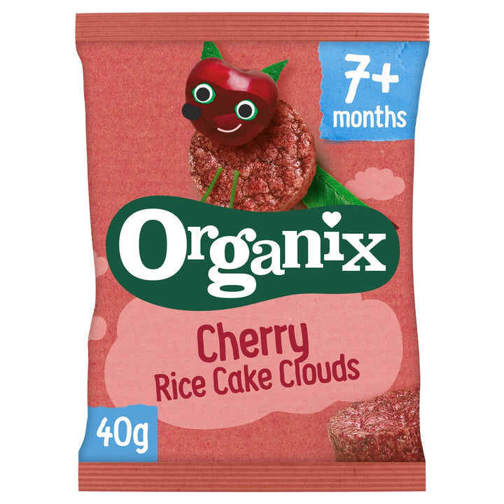 Organix Cherry Rice Cake Clouds Organic Baby Snacks – 7+ Months, 40g