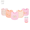 Duck Duck Goose Cvc Interlock Baby Bib, Pack Of 5, Pink Butterfly