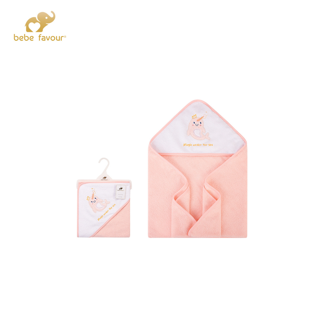 Bebe Favour Baby Hooded Towel – Pink | 100% Cotton
