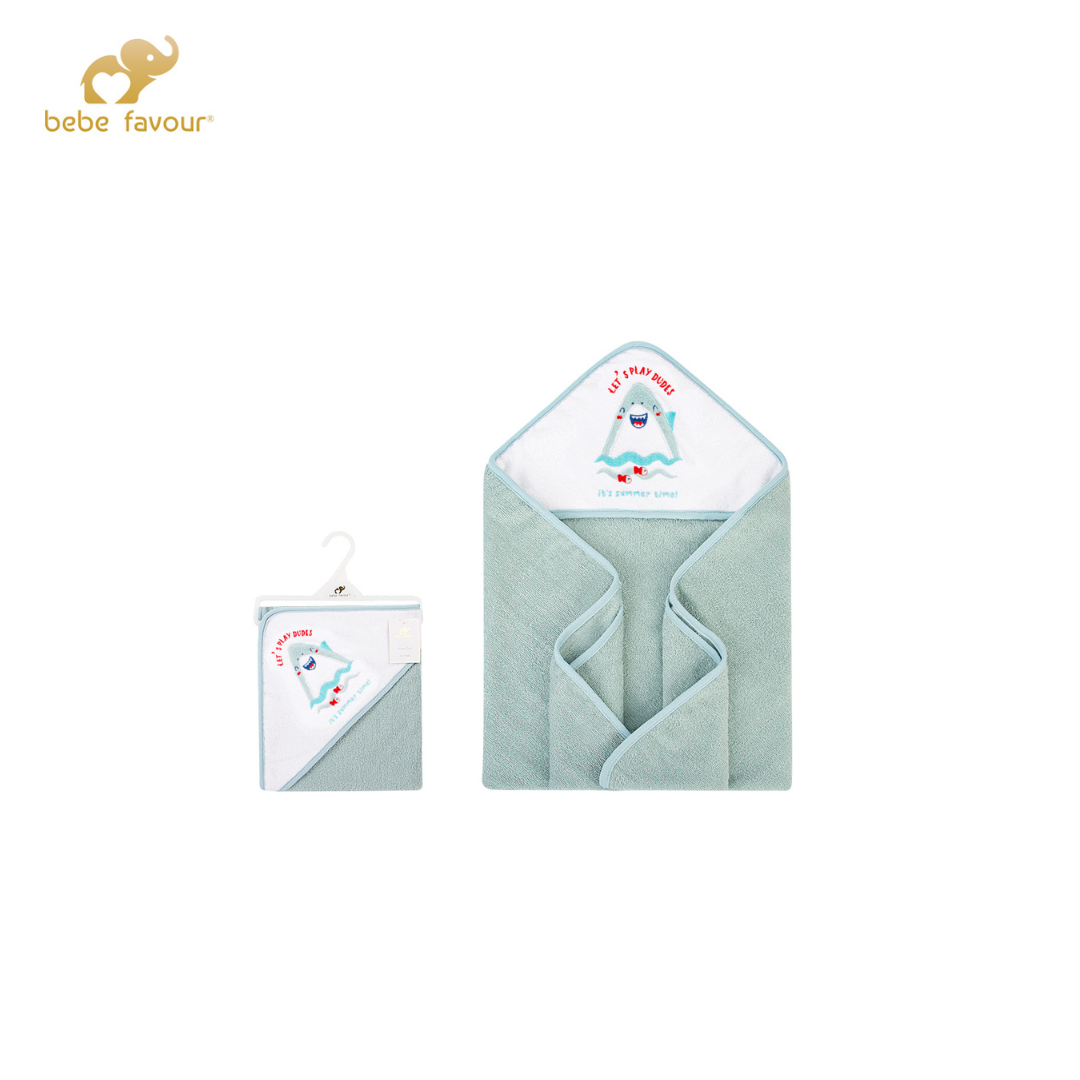**Bebe Favour Baby Hooded Towel – Sea Green | 100% Cotton, 75 × 75 cm**