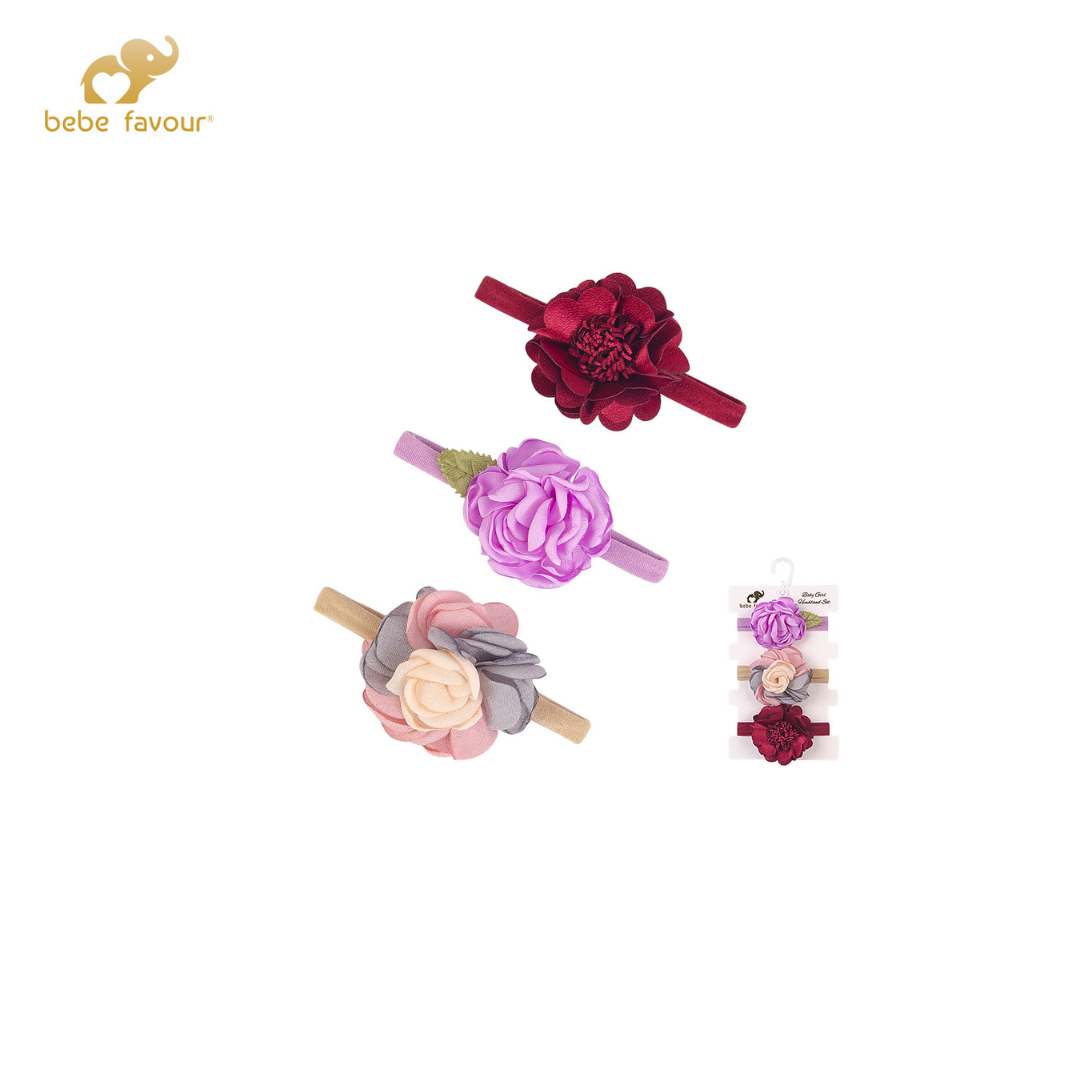 **Bebe Favour Floral Fancy Wide Headband – Pack of 3, Mix | 0–24 Months**