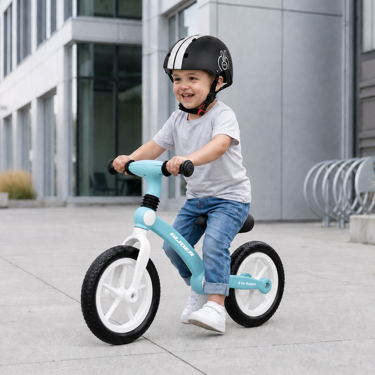 R for Rabbit Glider Balance Bike 2 to 5 Years Lake Blue