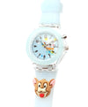 Spiky 3D Monkey Cartoon Analog Light Watch 2–12Y – Blue