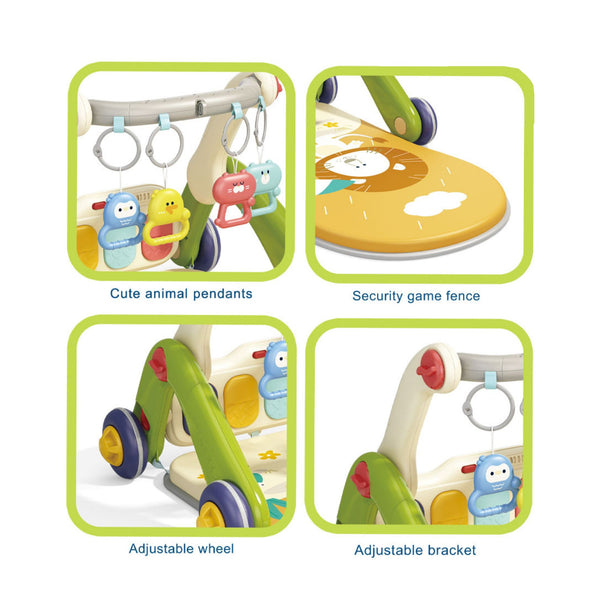 VivaKids 3-in-1 Baby Walker & Activity Play Gym Multicolour