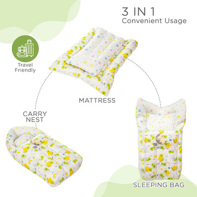 Mee Mee Baby Warm Sleeping Bag & Padded Travel Carry Nest 0M+ – Green