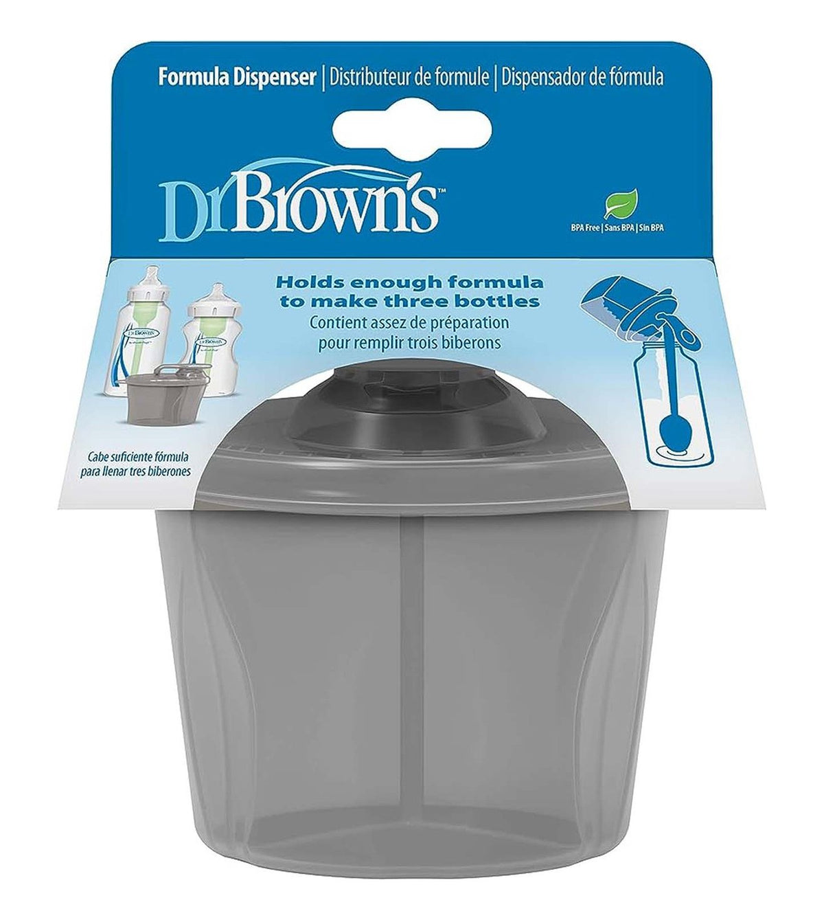 Dr. Brown’s Milk Powder Dispenser 3 Compartments Grey