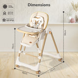 R For Rabbit Marshmallow Smart High Chair For Kids 2-in-1 Abstract Beige