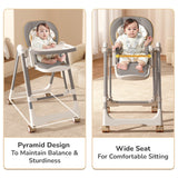 R For Rabbit Marshmallow Smart High Chair For Kids 2-in-1 Abstract Grey