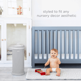 Ubbi Stainless Steel Diaper Pail with Child Safety Lock - Matte Grey