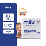 MILK Baby Diaper Flexi Tape Size 1 NB 22 Pcs Under 5kg