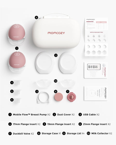 Breast Pump Momcozy Mobile Flow™ Hands-Free Breast Pump M9 Double Pump – Rose