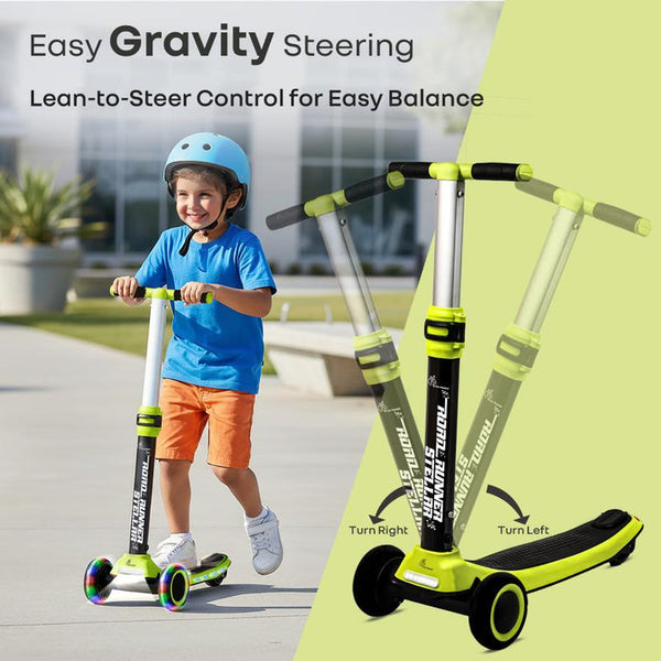 R for Rabbit Road Runner Stellar LED Scooter with Bluetooth Music 3Y+ Neon Black