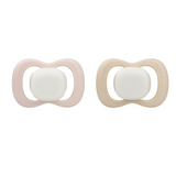 b.box Glow Silicone Pacifiers Pack of 2 (6–18M) – Blush & Latte