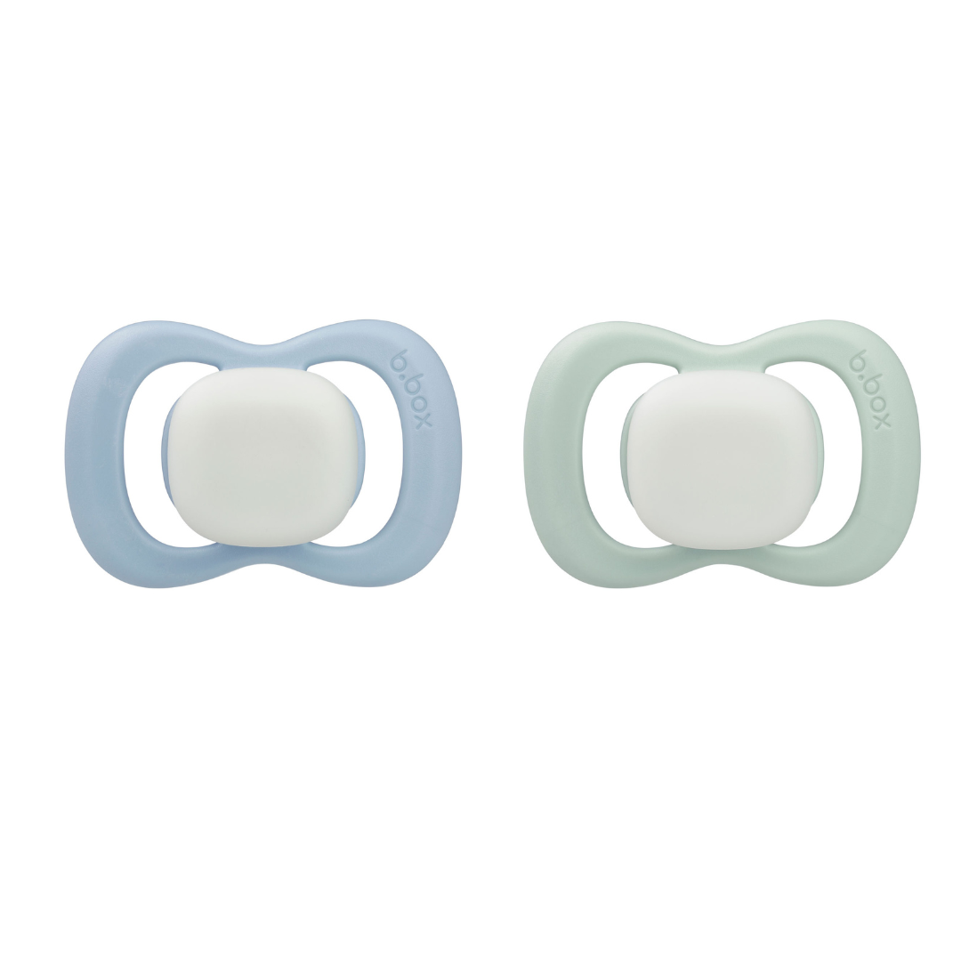b.box Glow Silicone Pacifiers Pack of 2 (0–6M) – Sky & Sage