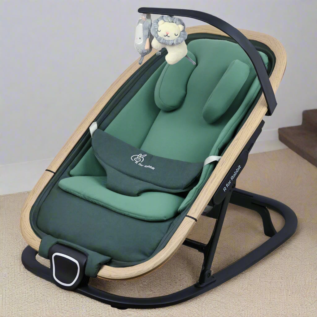R For Rabbit Rock N Nap Bliss Sleeper & Rocker - Olive Green