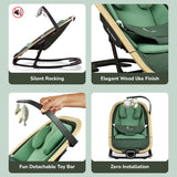 R For Rabbit Rock N Nap Bliss Sleeper & Rocker - Olive Green