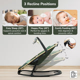 R For Rabbit Rock N Nap Bliss Sleeper & Rocker - Olive Green
