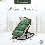 R For Rabbit Rock N Nap Bliss Sleeper & Rocker - Olive Green