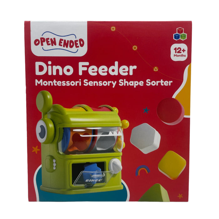 Open Ended Dino Feeder - Montessori Sensory Shape Sorter 12 Months+